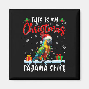 Meine Weihnachten Pajama Santa Parrot Tiere Xmas L Magnet