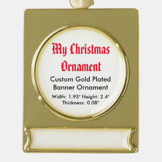 Meine Weihnachtsbrauch-Gold überzogene Banner-Ornament Gold