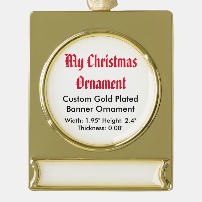 Meine Weihnachtsbrauch-Gold überzogene Banner-Ornament Gold (Vorderseite)