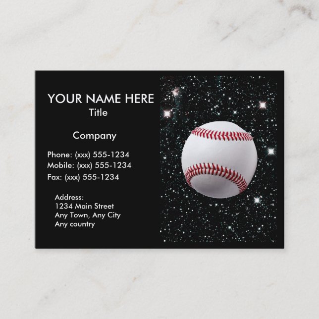 MEINE WELT: BASEBALL (für Baseballfachleute) Visitenkarte (Vorderseite)