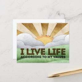 "Meine Werte" Motivation Affirmation Postkarte