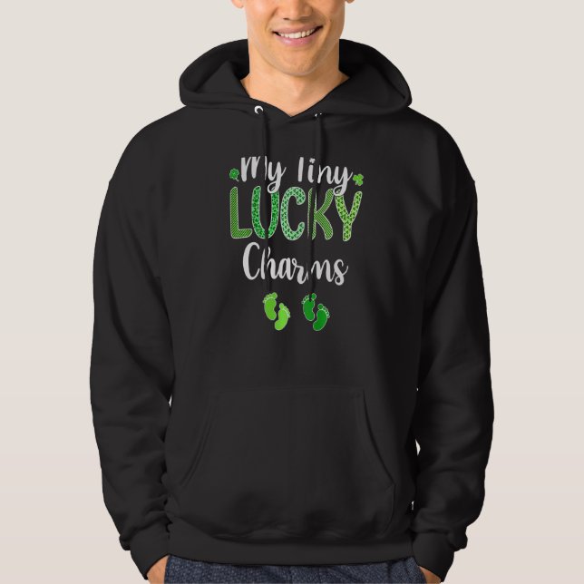 Meine winzigen glücklichen Charms Pregnancy Reveal Hoodie (Vorderseite)