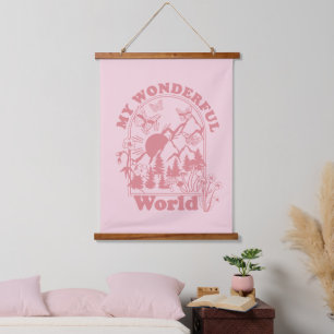 Meine wunderbaren Retro-Blume Wandteppich Mit Holzrahmen