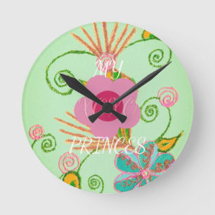 Meine XOXO kleine Prinzessin Design Runde Wanduhr
