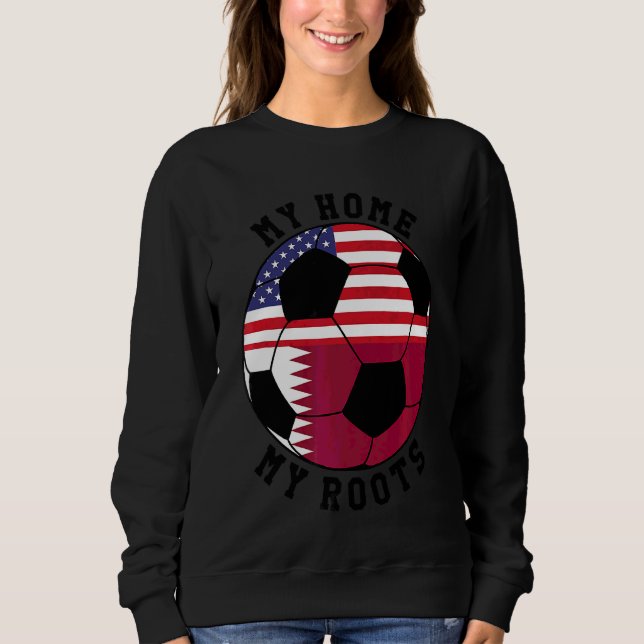 Meine Zuhause Mein Roots-Katar-Flag-Fußball Sweatshirt (Vorderseite)