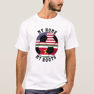 Meine Zuhause My Roots Suriname Flag Soccer T-Shirt