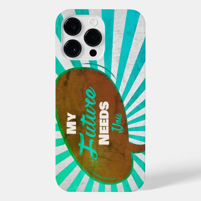 Meine Zukunft braucht Sie - Retro Blue Edition iPhone 14 Pro Max Hülle (Rückseite)