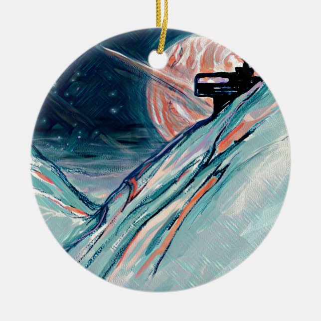 Meine zukünftige Zuhause im Weltraum Keramik Ornament (Vorne)