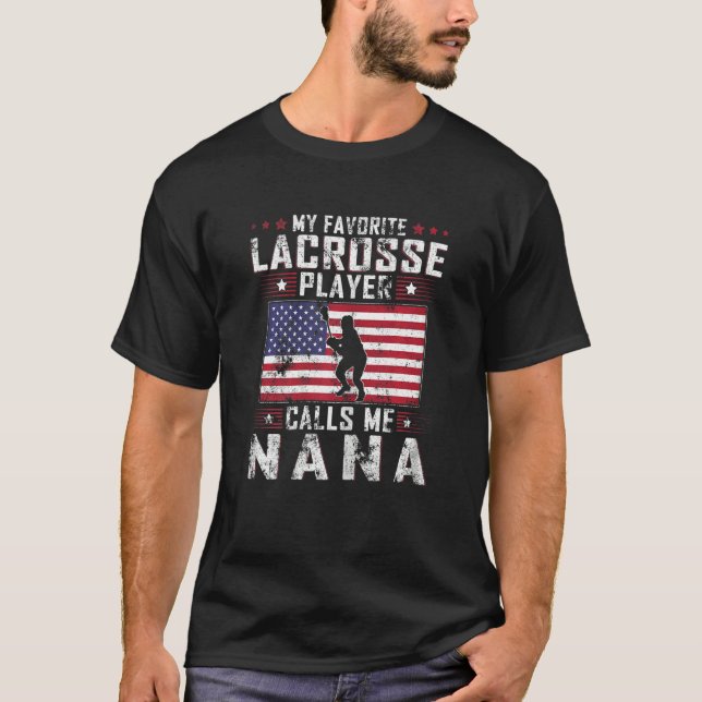 Meinen Lieblings-Lacrosse-Spieler nennt mich nana T-Shirt (Vorderseite)