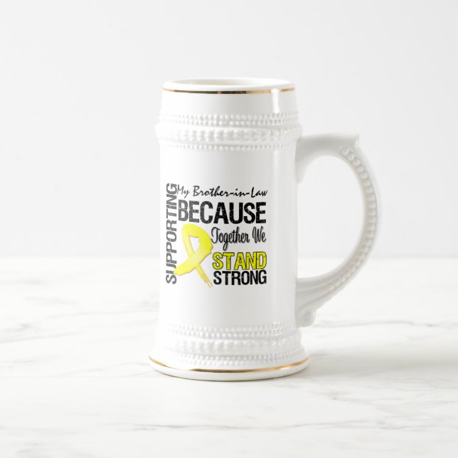 Meinen Schwager stützend, stehen wir - Mil stark Bierglas (Rechts)