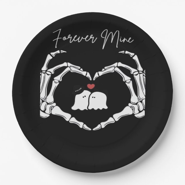 Meiner, Valentinstag Classic - Skeletthörer Pappteller (Vorderseite)