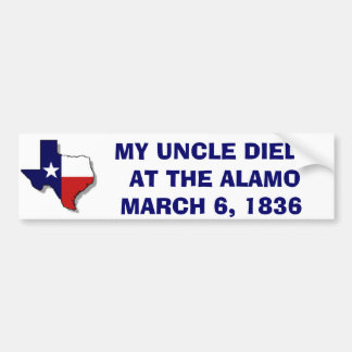 MEINES ONKEL DIED AT THE ALAMO - 1836 AUTOAUFKLEBER