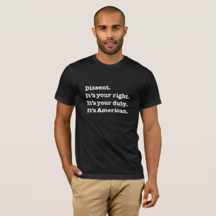 Meinungsverschiedenheit. Weißer Text auf dunklem T-Shirt