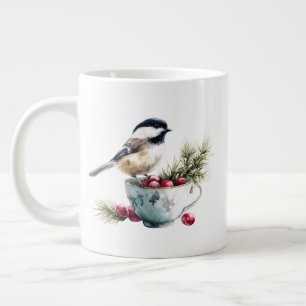 Meise auf Teetasse mit Preiselbeeren Jumbo-Tasse