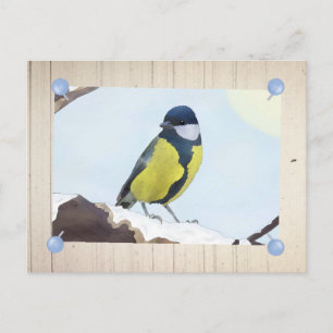 Meise im Winter Postkarte