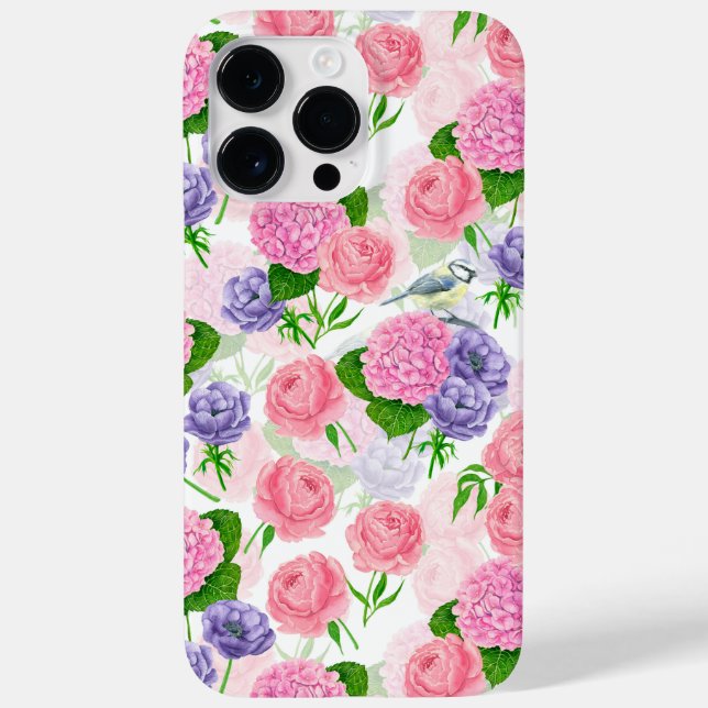 Meise und Blumen Case-Mate iPhone 14 Pro Max Hülle (Rückseite)