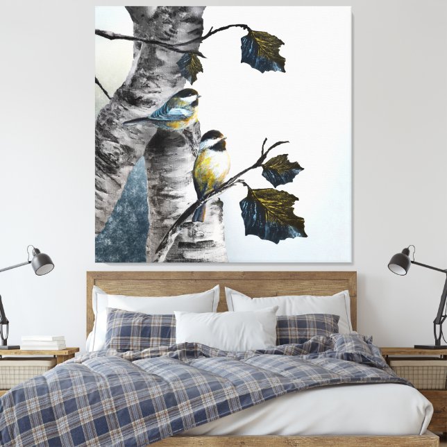 Meisen [Design 2] 100 cm x 100 cm Leinwanddruck (Insitu (Schlafzimmer))