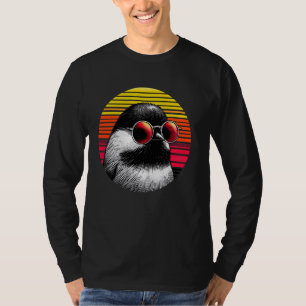 Meisen-Vogel-Sonnenbrille-Sonnenuntergang-Retro-St T-Shirt