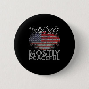 Meist Friedlicher Vater Jokes Funny Graphic Politi Button