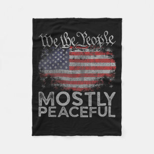 Meist Friedlicher Vater Jokes Funny Graphic Politi Fleecedecke