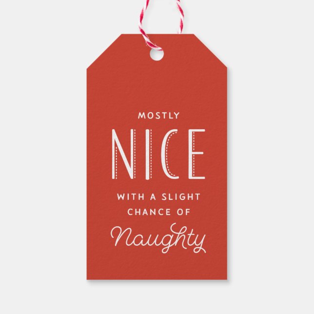 Meist Nice Red Strip Weihnachtsgeschenk Tag Geschenkanhänger (Rückseite)