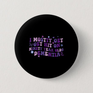 Meistens auf Lila Demenz Alzheimerheimer treffen Button