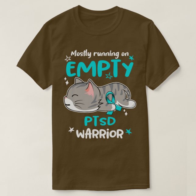 Meistens läuft es auf leerem PTSD-Krieger T-Shirt (Design vorne)