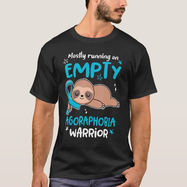 Meistens läuft man auf leerem Agoraphobie-Krieger T-Shirt (Vorderseite)