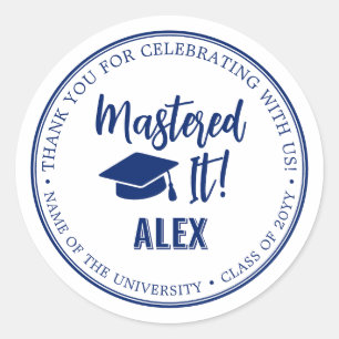 Meister-Abschluss Master-Abschlussgraduierung  Runder Aufkleber