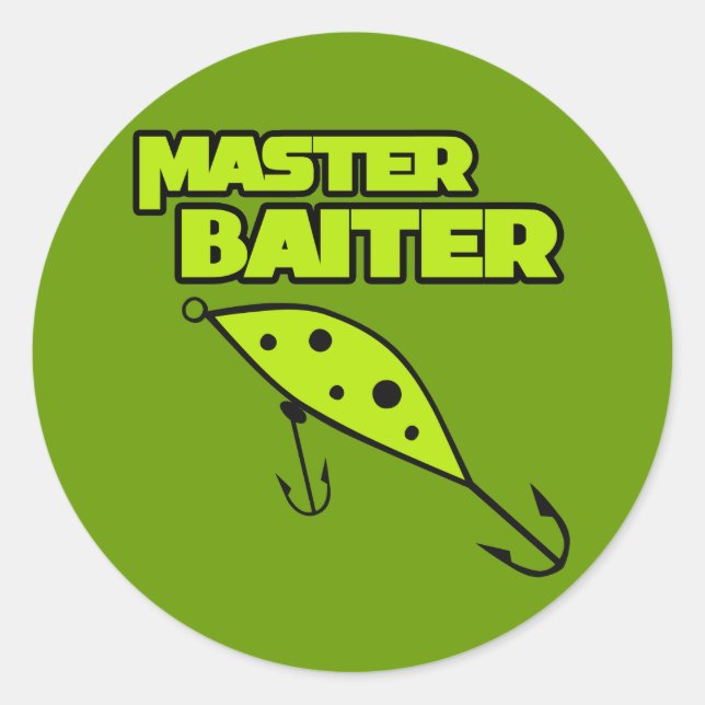 Meister Baiter fischen allein Runder Aufkleber (Vorderseite)