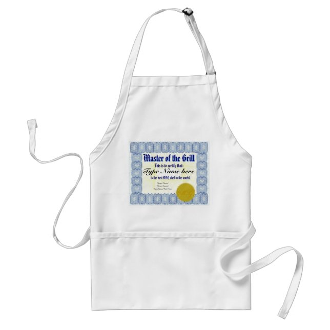 Meister der Grill GRILLEN Kochs-Zertifikat-Schürze Schürze (Vorne)