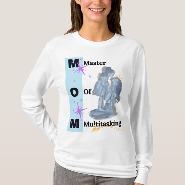 Meister der Multitasking-Mutter mit langen Schlang T-Shirt (Vorderseite)