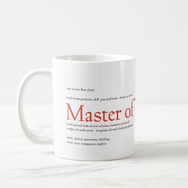 Meister der Typografie Kaffeetasse (Links)