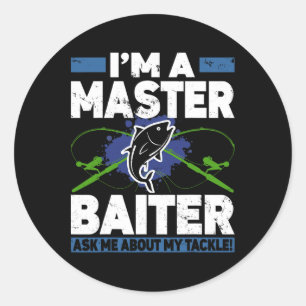 Meister Iter Shirt Lustig Angeln Fischer Fisch Runder Aufkleber
