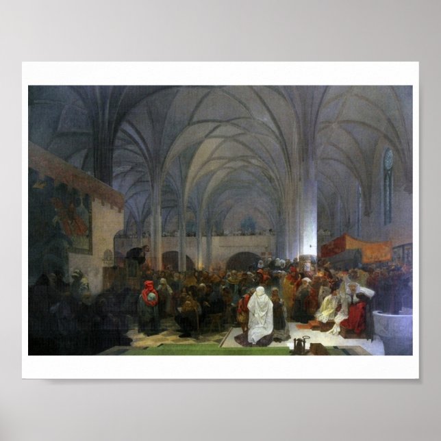 Meister Jan Hus Preaching in der Kapelle von Bethl Poster (Vorne)