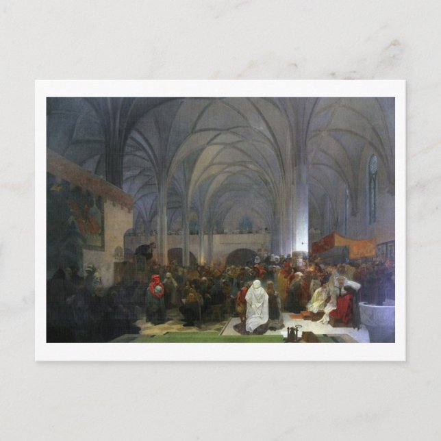 Meister Jan Hus Preaching in der Kapelle von Bethl Postkarte (Vorderseite)