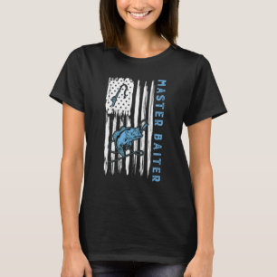 Meister-Köder Usa Amerikanische Flagge Bassangeln T-Shirt