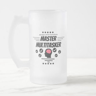 Meister-Multitasking-Funny-Aussage Mattglas Bierglas