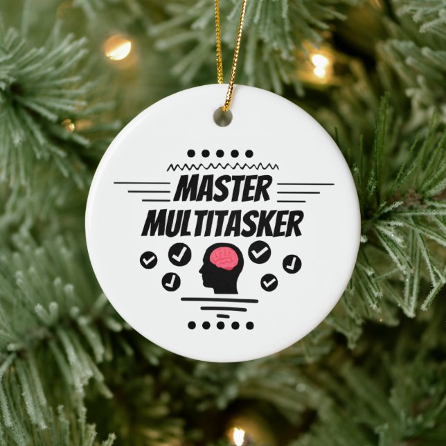Meister-Multitasking-Funny-Statement Keramik Ornament (Baum)
