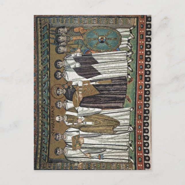Meister von San Vitale in Ravenna Chormosaiken in  Postkarte (Vorderseite)