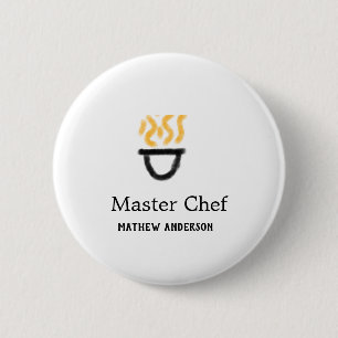 Meisterkoch Namen hinzufügen schwarze Pfanne gelbe Button