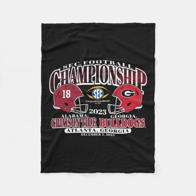 Meisterschaft 2023 Alabama / Georgia Football Blac Fleecedecke (Vorderseite)