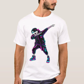 Meisterwerk Dabbing-Skelett-T-Shirt-Design | Retro T-Shirt