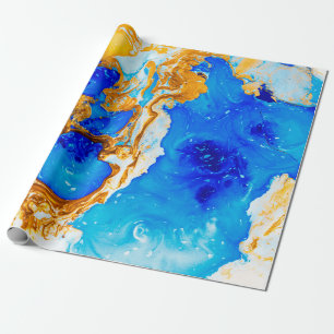 Meisterwerk der Designkunst. Golden und blaue Farb Geschenkpapier