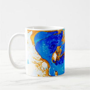 Meisterwerk der Designkunst. Golden und blaue Farb Kaffeetasse