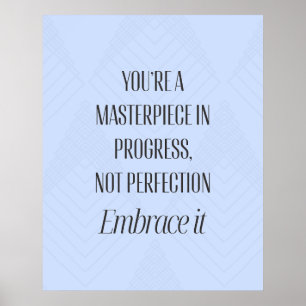 Meisterwerk in Arbeit Motivierender Spruch Pastell Poster
