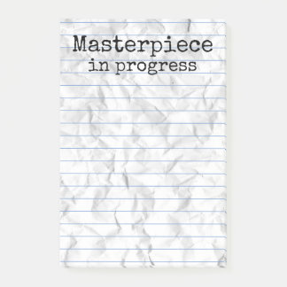 Meisterwerk in Bearbeitung mit gerundet 4x6 Post-it Klebezettel