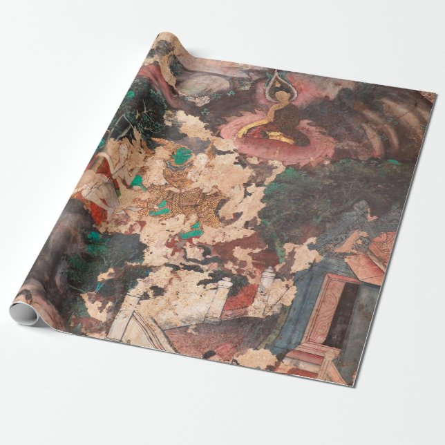 Meisterwerk traditioneller thailändischer Malkunst Geschenkpapier (Ungerollt)