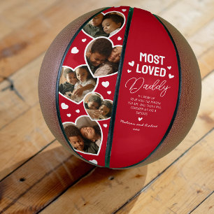 Meistgeliebtes Daddy-Herzfoto-Basketball-Andenken Basketball