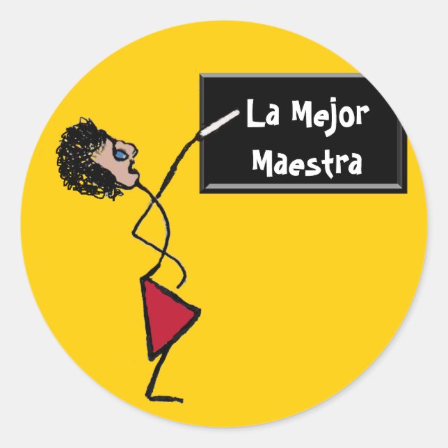 Mejor Maestra Runder Aufkleber (Vorderseite)